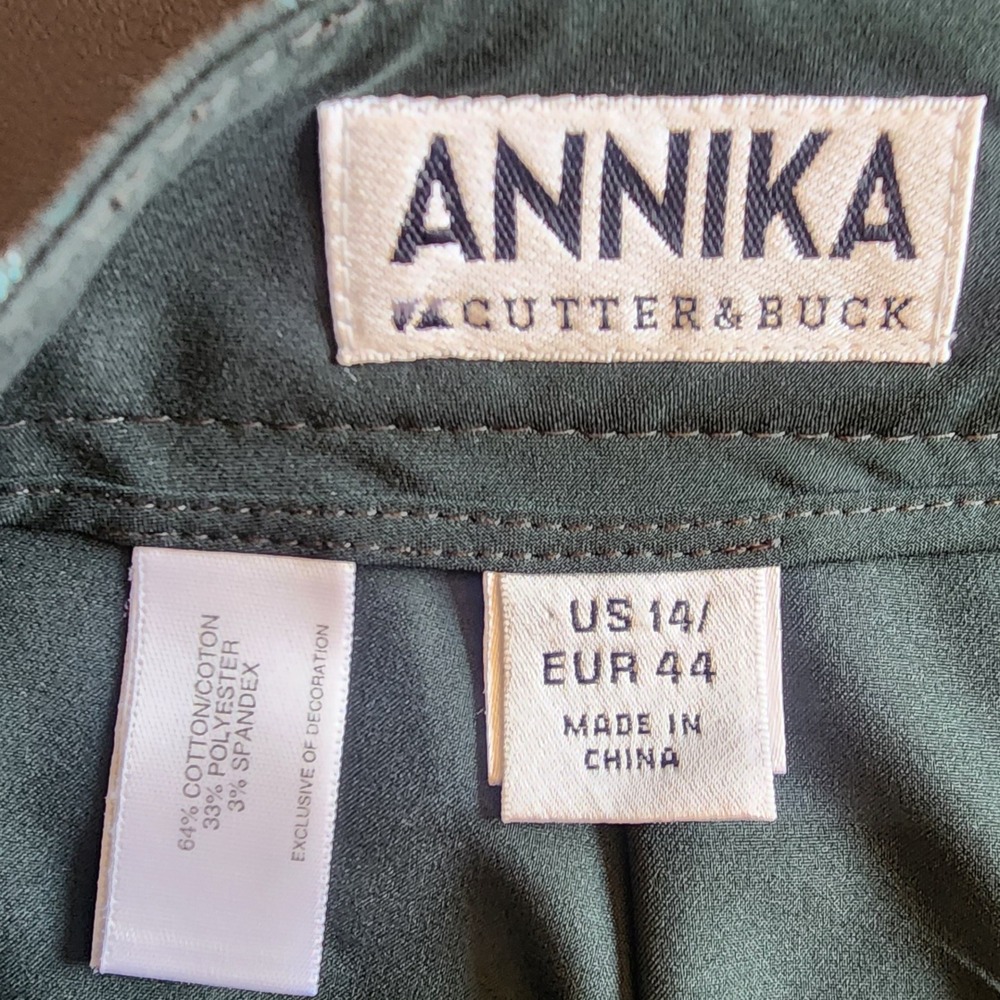 Annika Women Golf Skort Green Grey Plaid Performance Athletic Size 14 - Picture 2 of 6